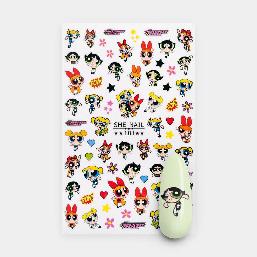 Gelous Powerpuff Girls Nail Art Stickers product photo - photographed in Europe